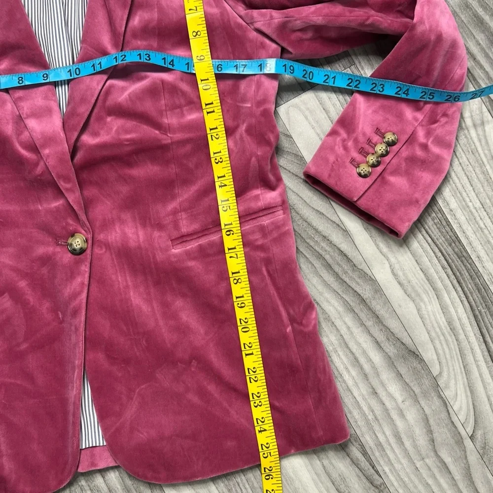 J. Crew Parke Blazer Pink Velvet Size 6 - Picture 12 of 16
